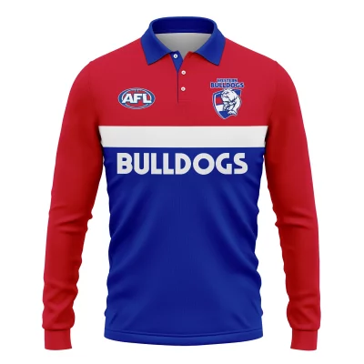 Western Bulldogs Australian Football League Exclusive Logo Long Polo Shirt HOAFL140525A01WBLPL