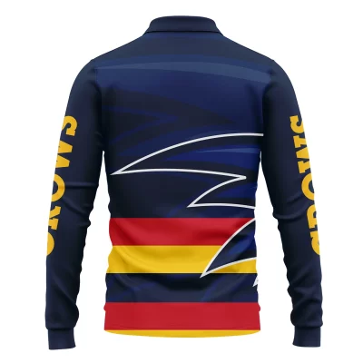 Adelaide Crows Australian Football League Exclusive Logo Long Polo Shirt HOAFL130525A02ADELLPL