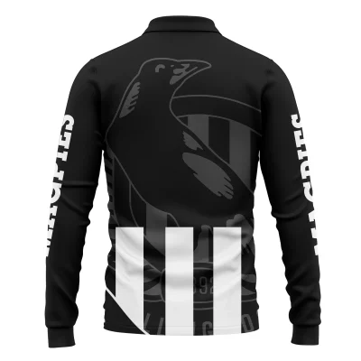 Collingwood Magpies Australian Football League Exclusive Logo Long Polo Shirt HOAFL130525A02COLLLPL
