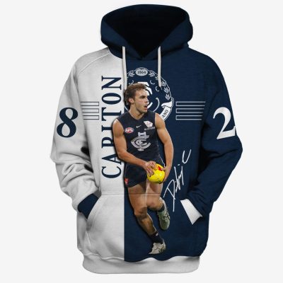 MEW-T17AFLCFC003 Carlton Football Club, David Cuningham #28 Limited Edition 3D All Over Printed Shirts For Men & Women