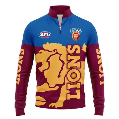 Brisbane Lions Australian Football League Exclusive Logo Quarter-Zip Jacket HOAFL130525A02BLQTZ
