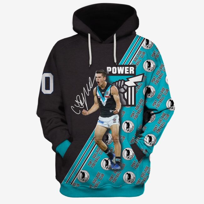 MEW-T16AFLPAF001 Port Adelaide Football Club Connor Rozee #20 Limited Edition 3D All Over Printed Shirts For Men & Women