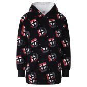 AFL St Kilda Saints Black Multi Logo Fleece Oodie