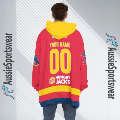 AFL Adelaide Crows Custom Name Number 2023 Clash Guernsey Fleece Oodie