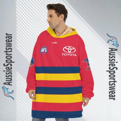 AFL Adelaide Crows Custom Name Number 2023 Clash Guernsey Fleece Oodie