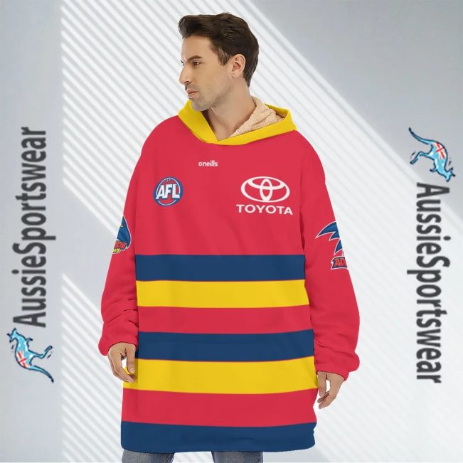 AFL Adelaide Crows Custom Name Number 2023 Clash Guernsey Fleece Oodie