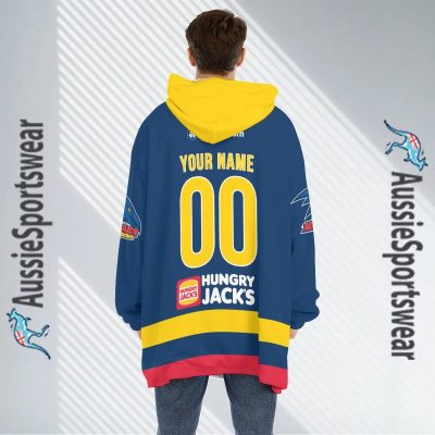 AFL Adelaide Crows Custom Name Number 2023 Home Guernsey Fleece Oodie