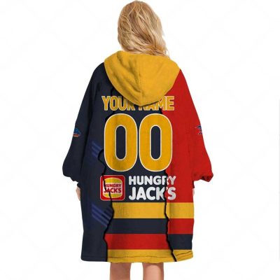 AFL Adelaide Crows Custom Name Number 2023 Mix Guernsey Fleece Oodie