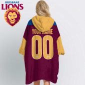 Afl Brisbane Lions Custom Name Number 2022 Home Guernsey Fleece Oodie Back Women.jpg - demo10