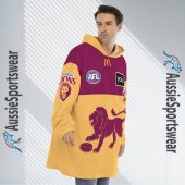 Afl Brisbane Lions Custom Name Number 2023 Clash Guernsey Fleece Oodie 3.jpg - demo10