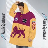 Afl Brisbane Lions Custom Name Number 2023 Clash Guernsey Fleece Oodie 4.jpg - demo10