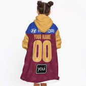 Afl Brisbane Lions Custom Name Number 2023 Home Guernsey Fleece Oodie Kid Back.jpg - demo10