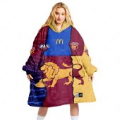 Afl Brisbane Lions Custom Name Number 2023 Mix Guernsey Fleece Oodie Women Front.jpg - demo10