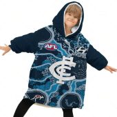 Afl Carlton Blues Custom Name Number 2022 Indigenous Guernsey Fleece Oodie Kid.jpg - demo10