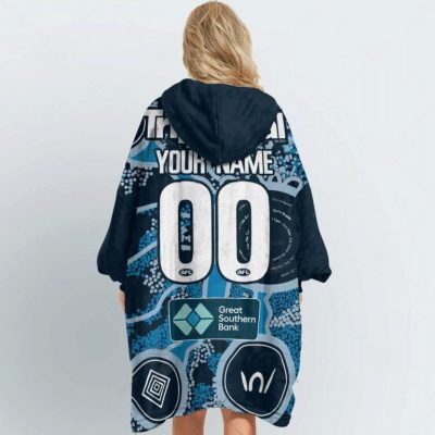 AFL Carlton Blues Custom Name Number 2022 Indigenous Guernsey Fleece Oodie