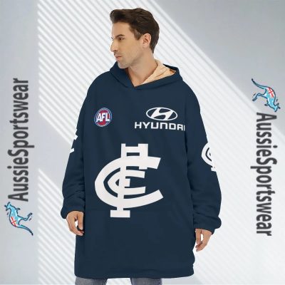 AFL Carlton Blues Custom Name Number 2023 Home Guernsey Fleece Oodie