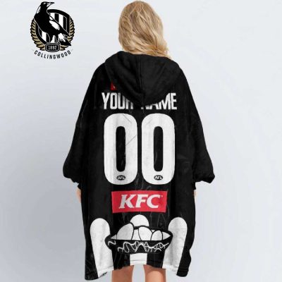 AFL Collingwood Magpies Custom Name Number 2022 Indigenous Guernsey Fleece Oodie