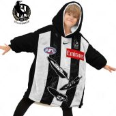 Afl Collingwood Magpies Custom Name Number 2022 Indigenous Guernsey Fleece Oodie Front Boy.jpg - demo10
