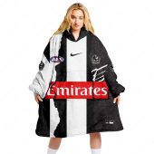 Afl Collingwood Magpies Custom Name Number 2023 Mix Guernsey Fleece Oodie Women Front.jpg - demo10