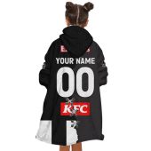 Afl Collingwood Magpies Custom Name Number 2023 Mix Guernsey V2 Fleece Oodie Kid Back.jpg - demo10