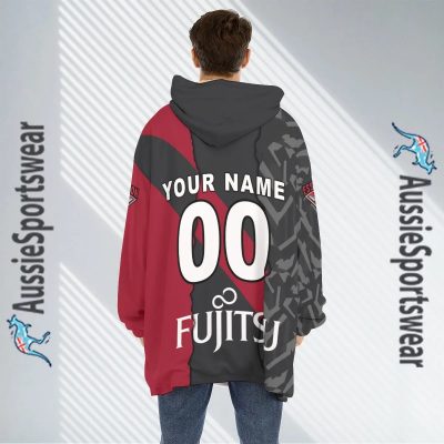 AFL Essendon Bombers Custom Name Number 2023 Mix Guernsey Fleece Oodie