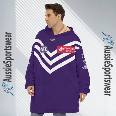 AFL Fremantle Dockers Custom Name Number 2023 Home Guernsey Fleece Oodie