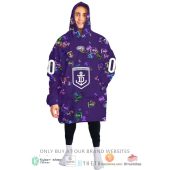 Afl Fremantle Dockers Custom Name Number Purple Logo Est 1994 Fleece Oodie 3.jpg - demo10