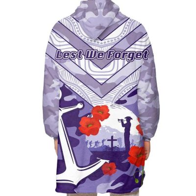 AFL Fremantle Dockers Purle White ANZAC Day Fleece Oodie