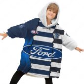 Afl Geelong Cats Custom Name Number 2023 Mix Guernsey Fleece Oodie Kid.jpg - demo10