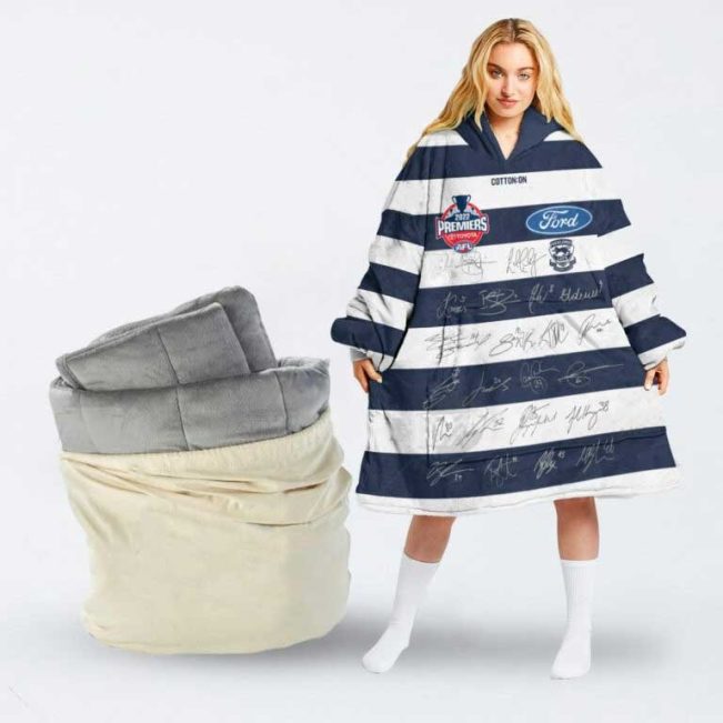 AFL Geelong Cats Premiers 2022 Signatures Fleece Oodie