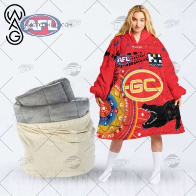 AFL Gold Coast Suns Custom Name Number 2022 Indigenous Guernsey Fleece Oodie