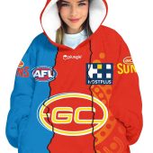 Afl Gold Coast Suns Custom Name Number 2023 Mix Guernsey Fleece Oodie 3.jpg - demo10