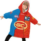 Afl Gold Coast Suns Custom Name Number 2023 Mix Guernsey Fleece Oodie 5.jpg - demo10