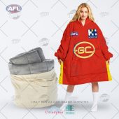 Afl Gold Coast Suns Custom Name Number Red Yellow Fleece Oodie.jpg - demo10