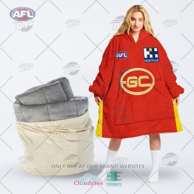 AFL Gold Coast Suns Custom Name Number 2022 Home Guernsey Fleece Oodie