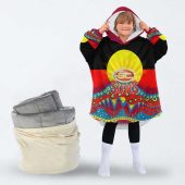 Afl Gold Coast Suns Dinky Di Lover Aboriginal Flag X Indigenous Fleece Oodie Kid Front.jpg - demo10