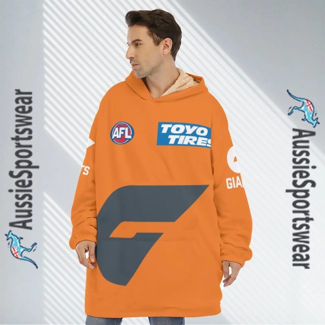 AFL Greater Western Sydney Giants Custom Name Number 2023 Clash Guernsey Fleece Oodie