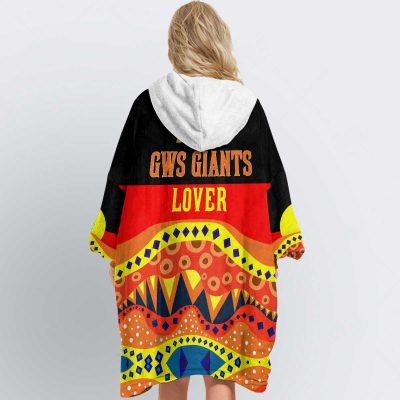 AFL Greater Western Sydney Giants Dinky Di Lover Aboriginal Flag x Indigenous Fleece Oodie