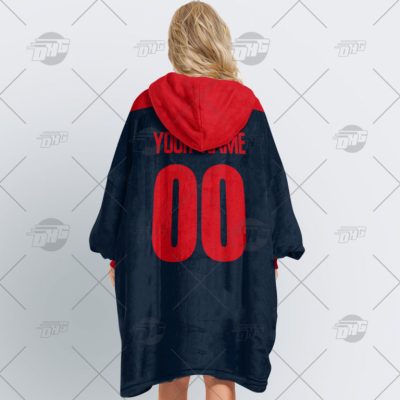 AFL Melbourne Demons Custom Name Number 90s Vintage Retro Guernsey Fleece Oodie