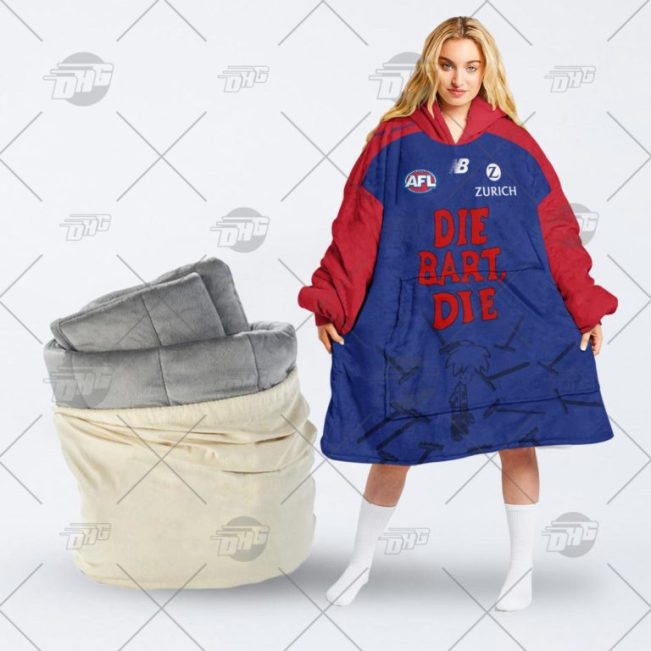 AFL Melbourne Demons Custom Name Number The Simpsons Guernsey Fleece Oodie