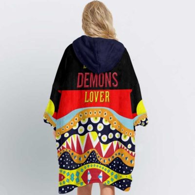 AFL Melbourne Demons Dinky Di Lover Aboriginal Flag x Indigenous Fleece Oodie