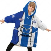 Afl North Melbourne Kangaroos Custom Name Number 2023 Mix Guernsey Fleece Oodie Kid Front.jpg - demo10