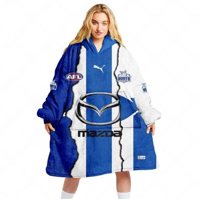 AFL North Melbourne Kangaroos Custom Name Number 2023 Mix Guernsey Fleece Oodie