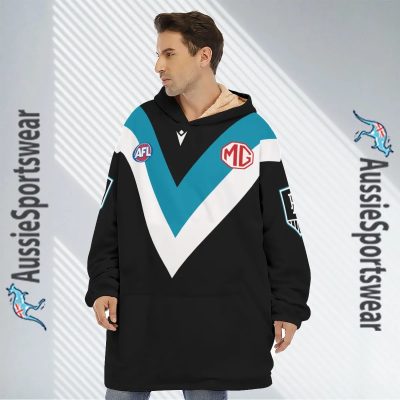 AFL Port Adelaide Custom Name Number 2023 Home Guernsey Fleece Oodie