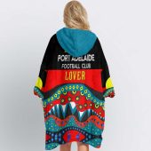 Afl Port Adelaide Dinky Di Port Lover Aboriginal Flag X Indigenous Fleece Oodie Women Back.jpg - demo10