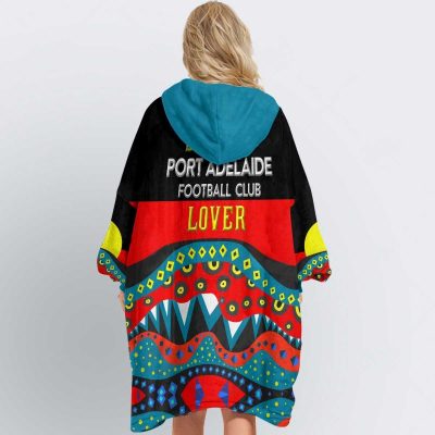 AFL Port Adelaide Dinky Di Port Lover Aboriginal Flag x Indigenous Fleece Oodie