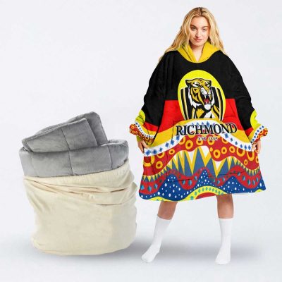 AFL Richmond Tigers Aboriginal Flag Indigenous EST 1885 Fleece Oodie