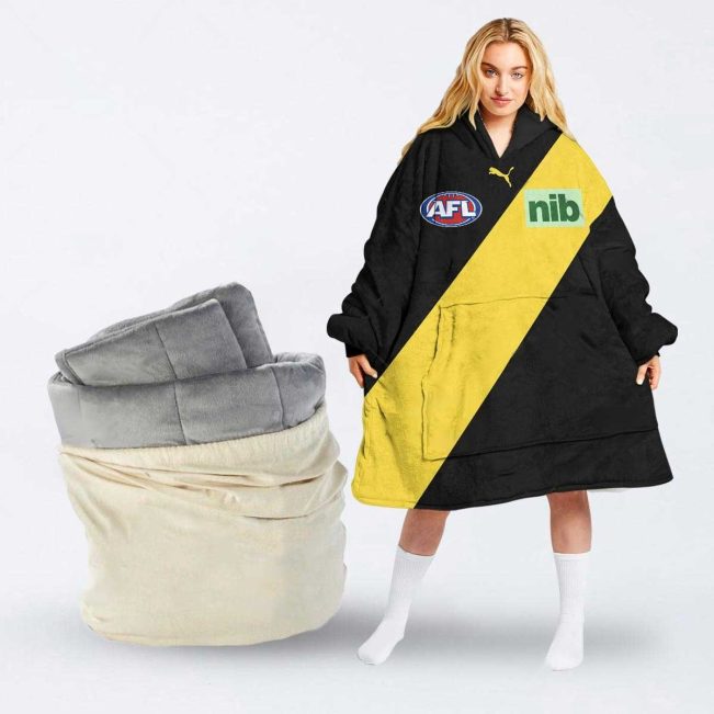 AFL Richmond Tigers Custom Name Number 2023 Home Guernsey Fleece Oodie