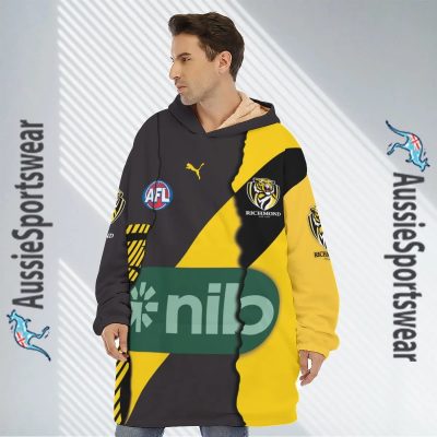 AFL Richmond Tigers Custom Name Number 2023 Mix Guernsey Fleece Oodie
