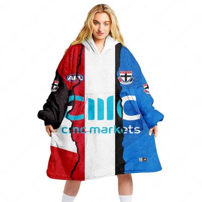 AFL St Kilda Saints Custom Name Number 2023 Mix Guernsey Fleece Oodie